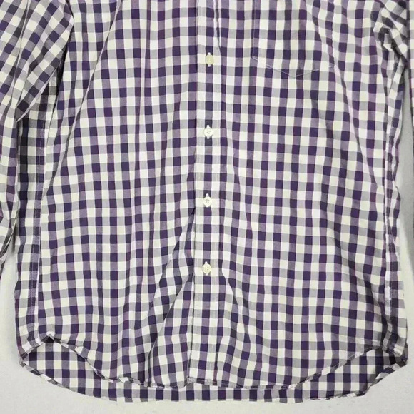 J Crew Men's Button Down Long Sleeve Shirt Medium 100% Cotton Purple Checkered‎ - Picture 9 of 16